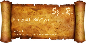 Szegedi Róza névjegykártya